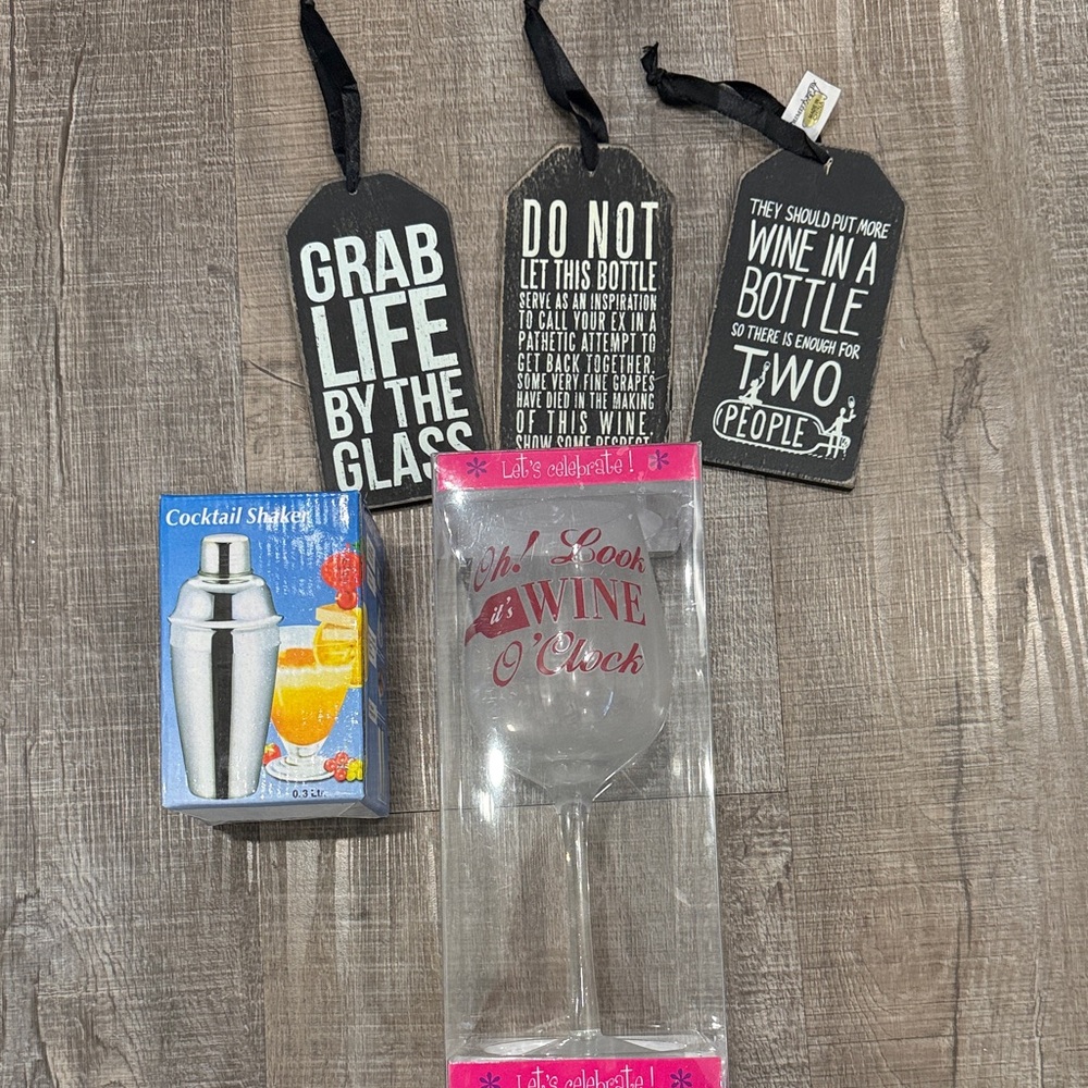 Gift set:  Wine Glass and Cocktail Shaker Set